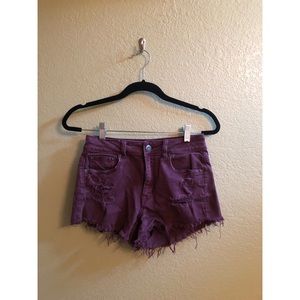 American Eagle Distressed High Waisted Shorts